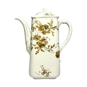 Haviland Limoges Sepia Brown Rose Porcelain Coffee or Teapot 9.5” Schleiger 1154